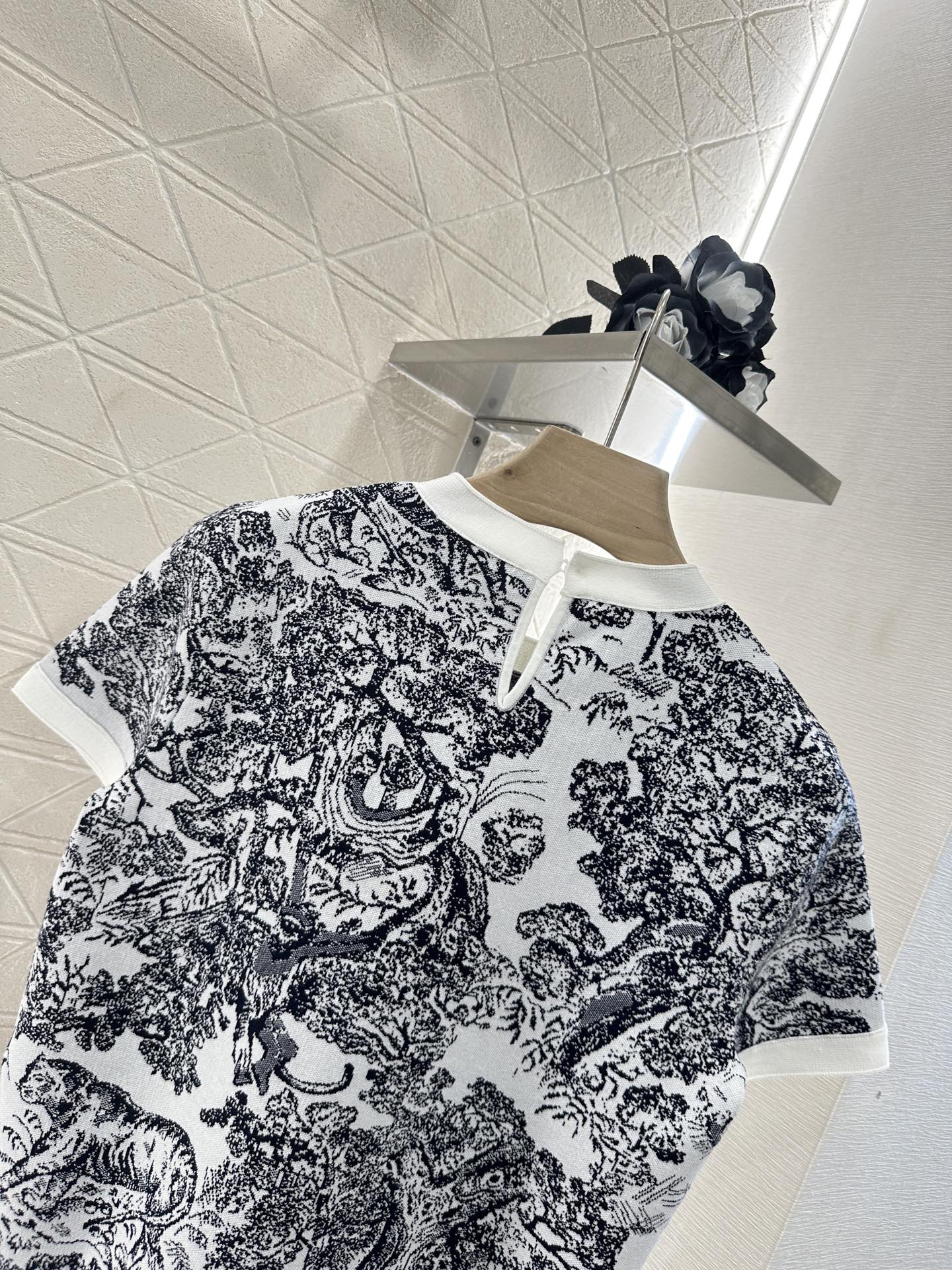 D 2025 new product Jacquard knitted short sleeves