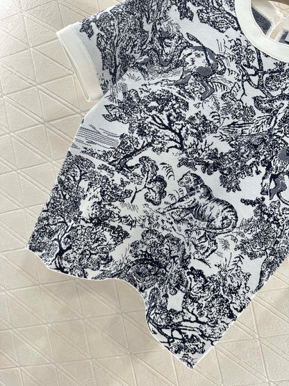 D 2025 new product Jacquard knitted short sleeves