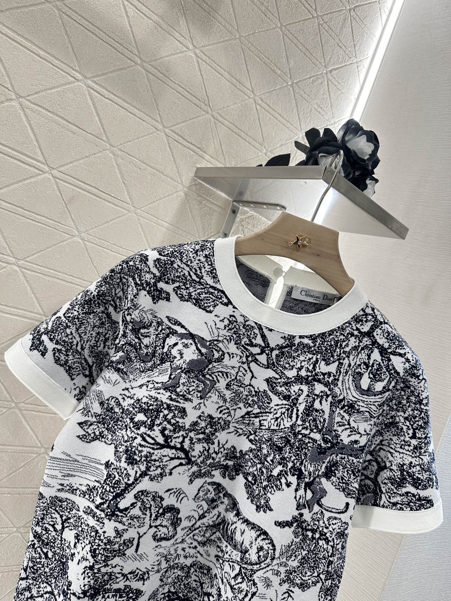 D 2025 new product Jacquard knitted short sleeves