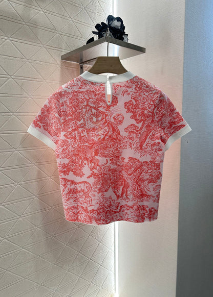 D 2025 new product Jacquard knitted short sleeves