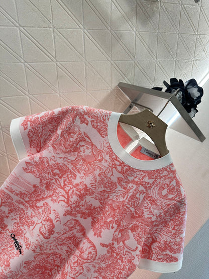 D 2025 new product Jacquard knitted short sleeves