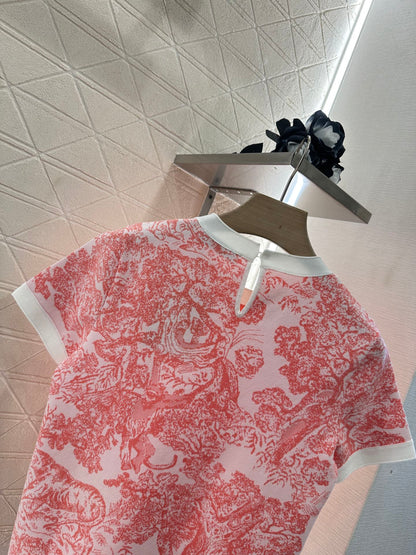 D 2025 new product Jacquard knitted short sleeves