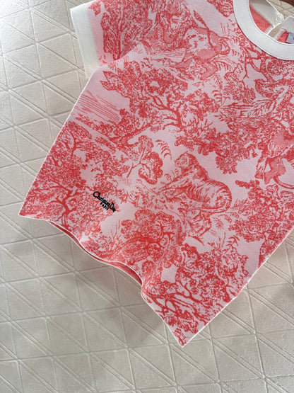 D 2025 new product Jacquard knitted short sleeves