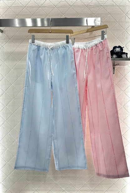 G 2025 new product Drawstring striped trousers