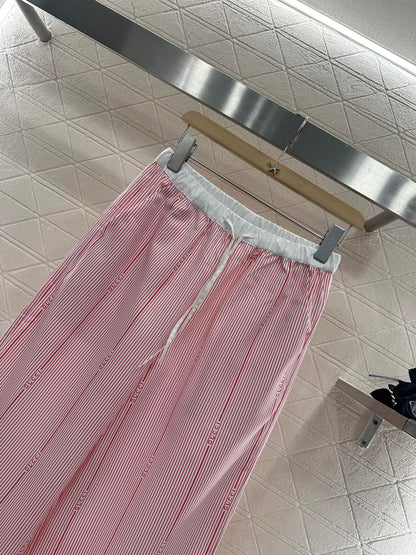G 2025 new product Drawstring striped trousers