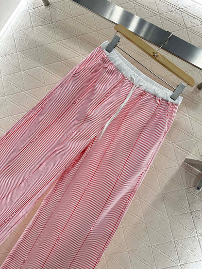 G 2025 new product Drawstring striped trousers