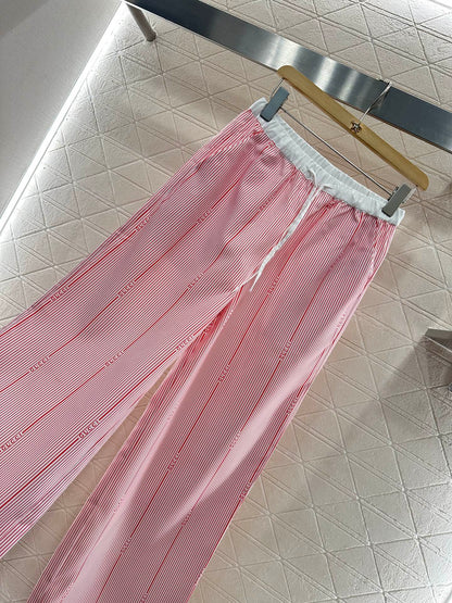 G 2025 new product Drawstring striped trousers