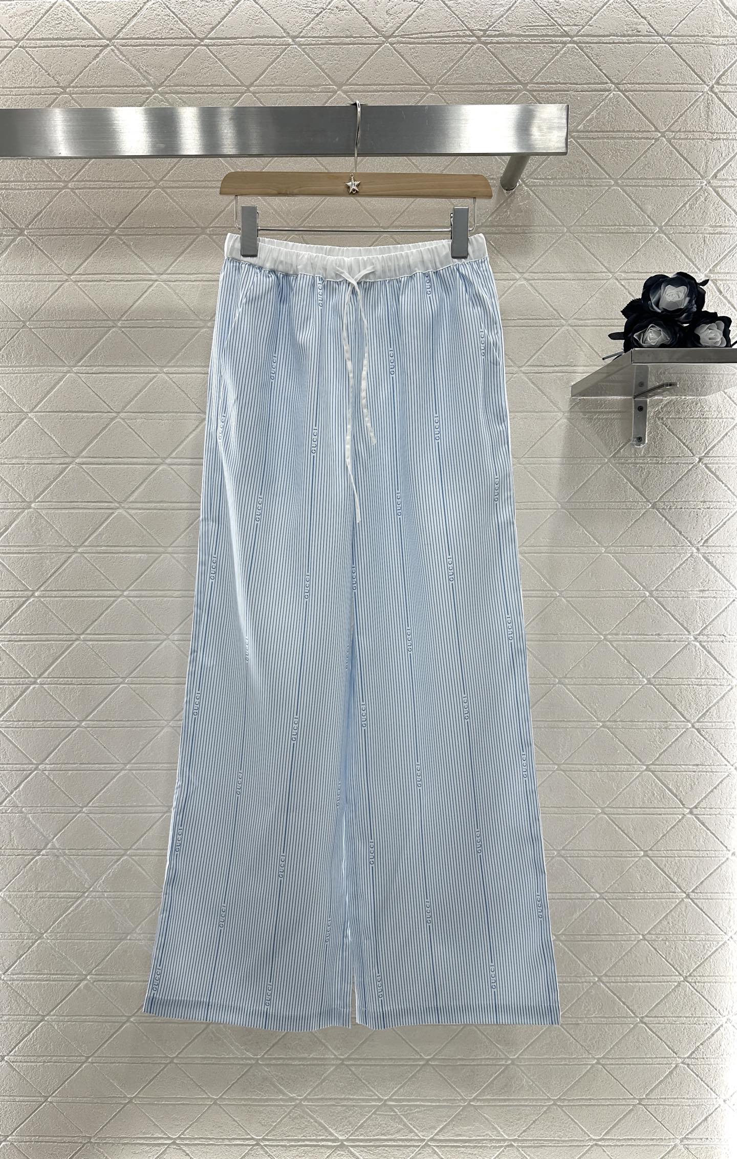 G 2025 new product Drawstring striped trousers