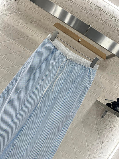G 2025 new product Drawstring striped trousers