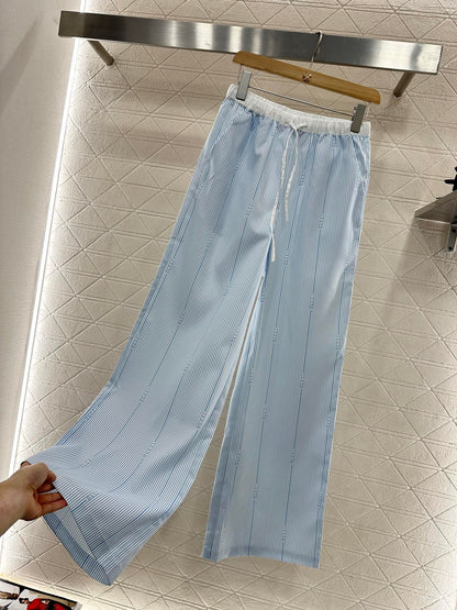 G 2025 new product Drawstring striped trousers