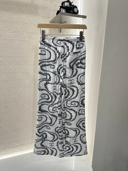 C 2025 new product Drawstring printed trousers