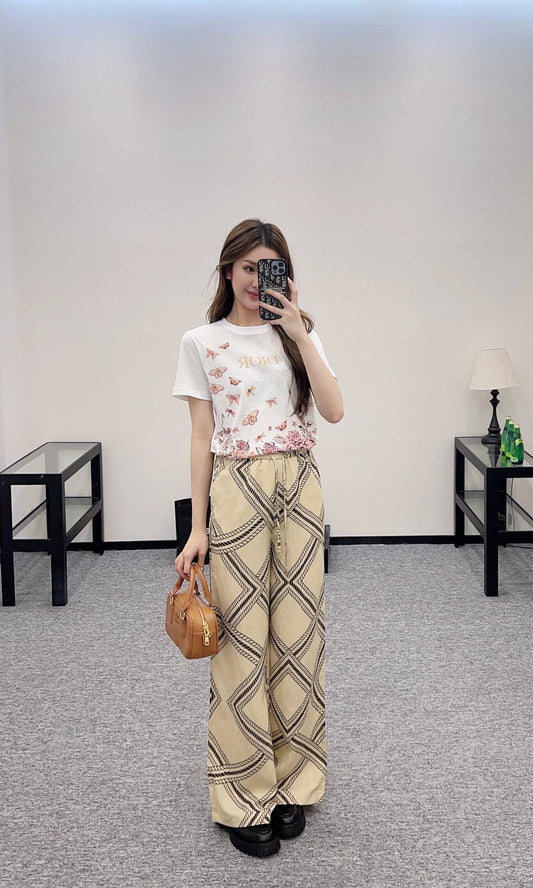 H 2025 new product Linen straight pants