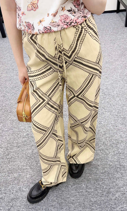 H 2025 new product Linen straight pants