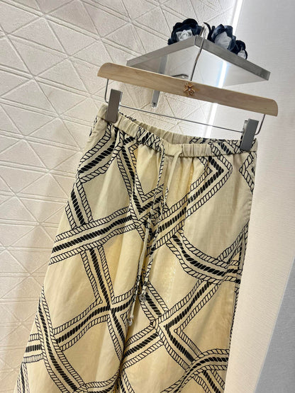 H 2025 new product Linen straight pants