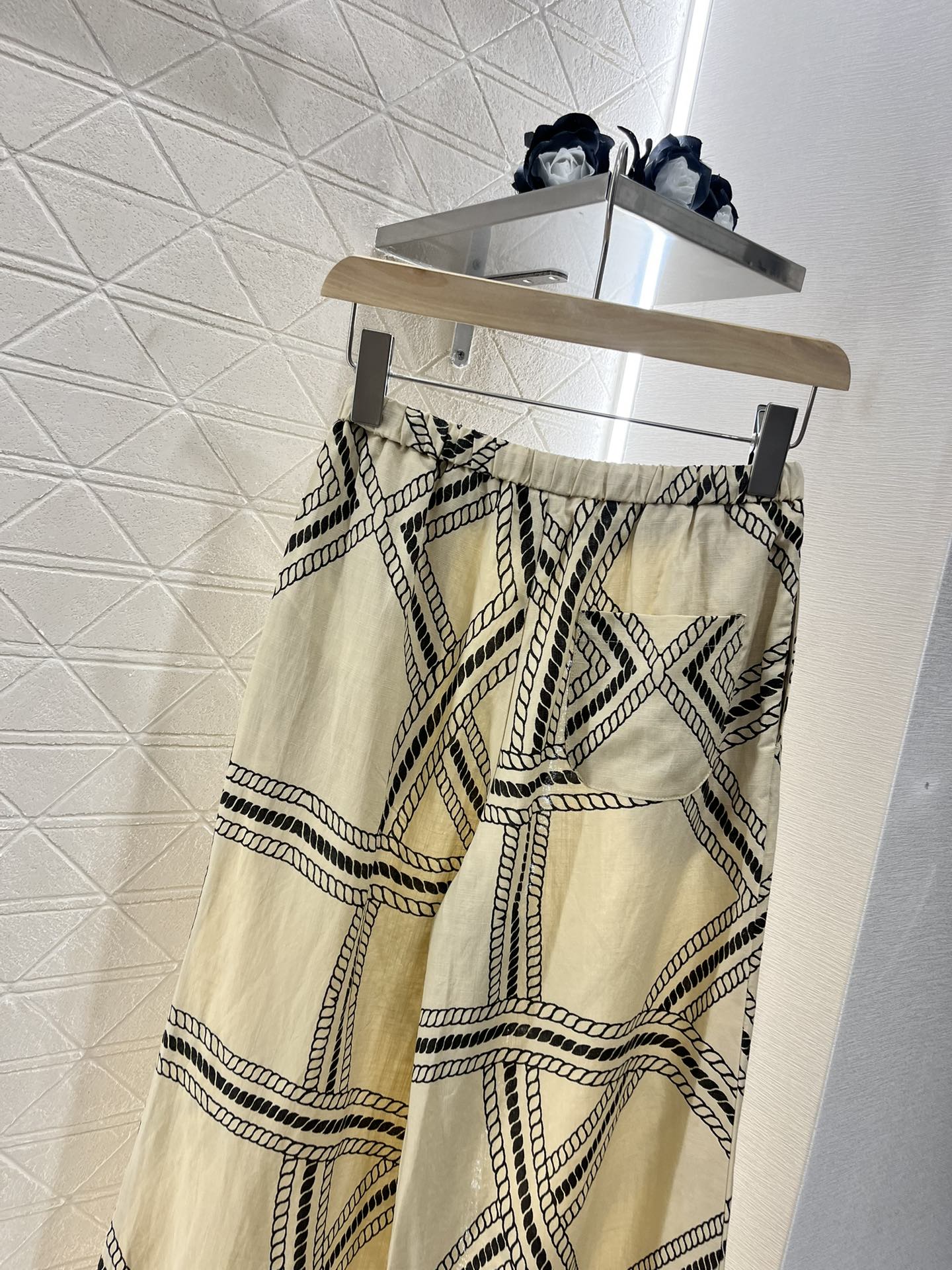 H 2025 new product Linen straight pants