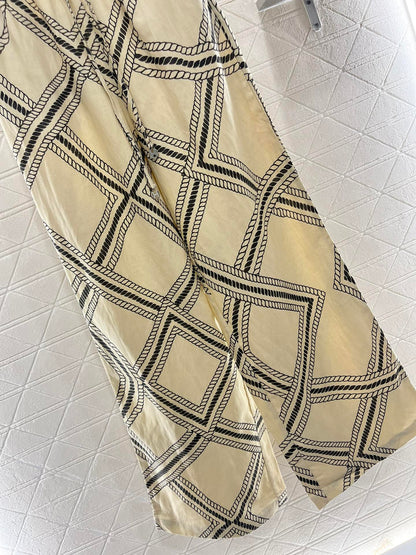 H 2025 new product Linen straight pants