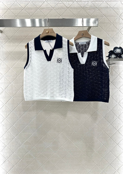 Lo 2025 new product Hollow knitted vest