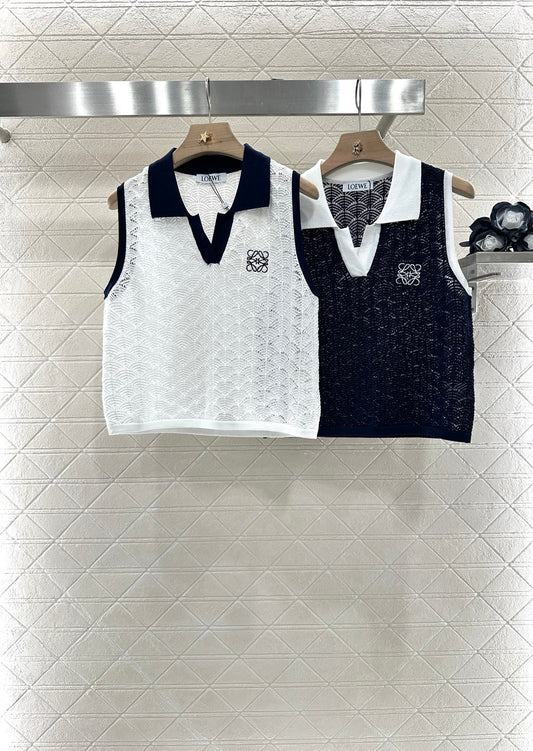 Lo 2025 new product Hollow knitted vest