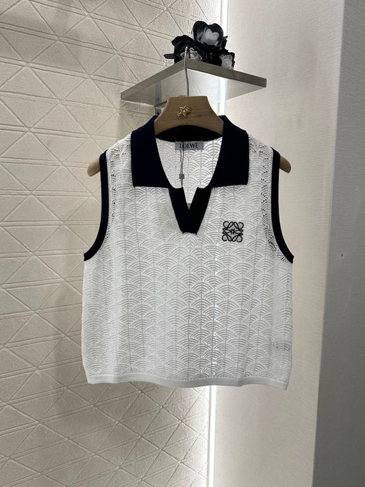Lo 2025 new product Hollow knitted vest