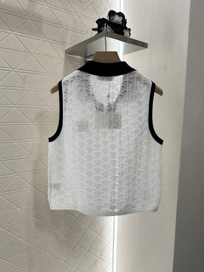 Lo 2025 new product Hollow knitted vest