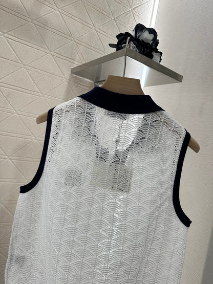Lo 2025 new product Hollow knitted vest