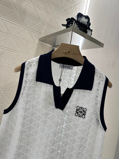 Lo 2025 new product Hollow knitted vest