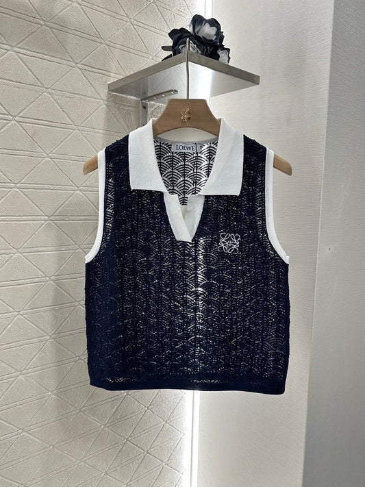 Lo 2025 new product Hollow knitted vest