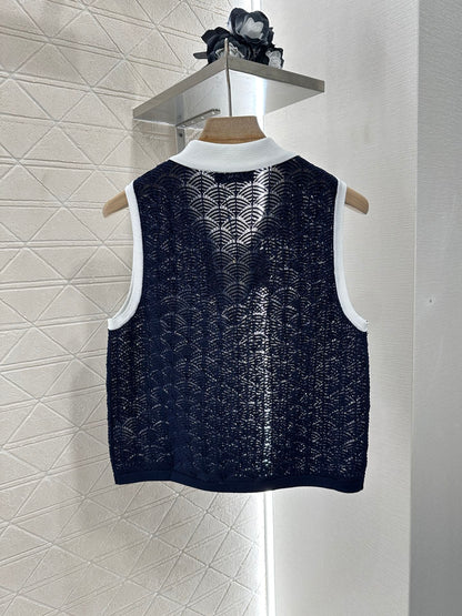 Lo 2025 new product Hollow knitted vest
