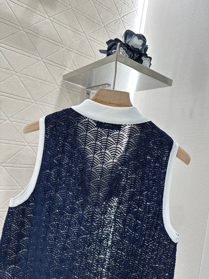 Lo 2025 new product Hollow knitted vest