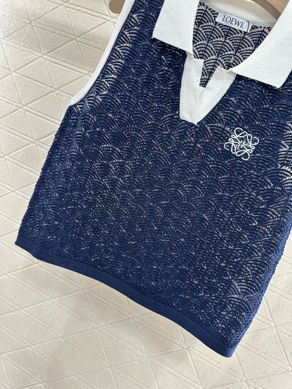 Lo 2025 new product Hollow knitted vest