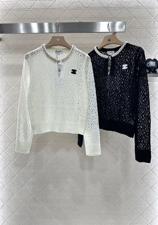 C 2025 new product Pearl hollow long sleeves