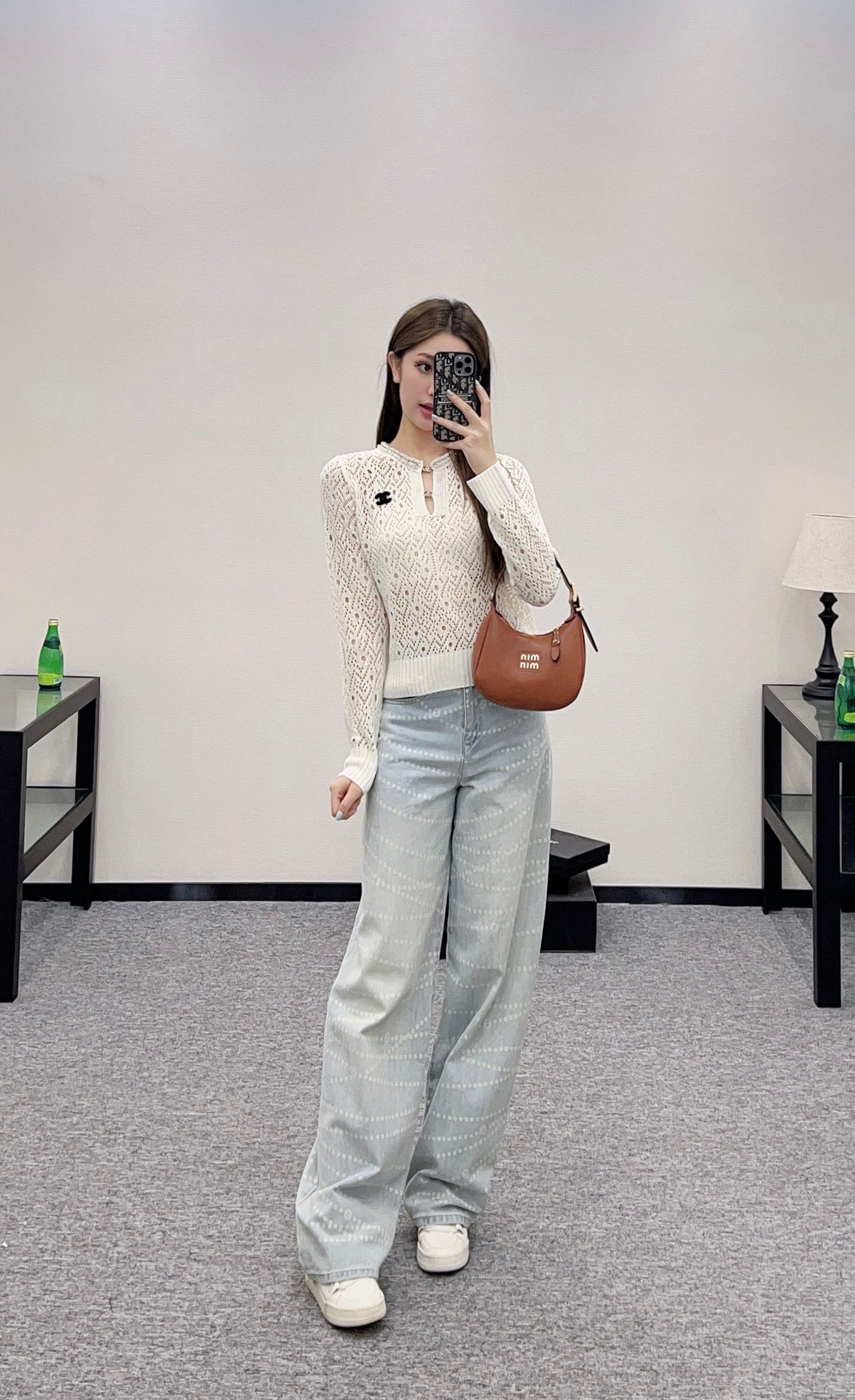 C 2025 new product Pearl hollow long sleeves