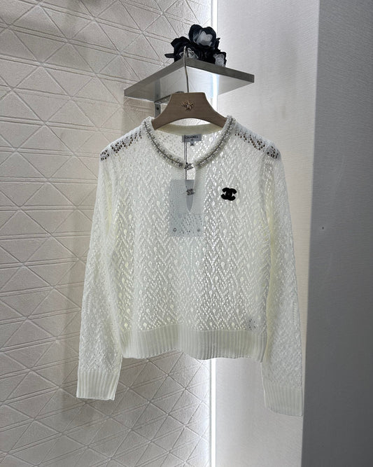 C 2025 new product Pearl hollow long sleeves