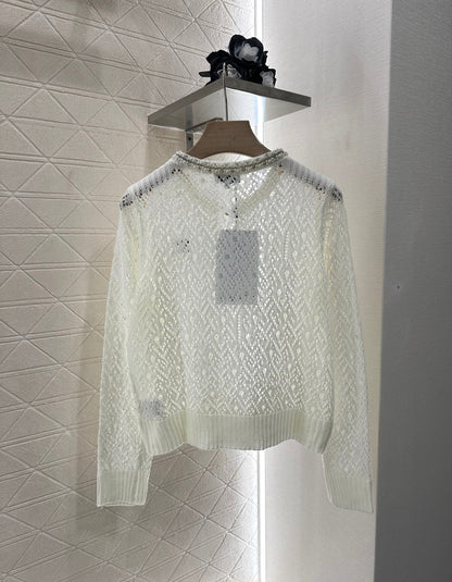 C 2025 new product Pearl hollow long sleeves