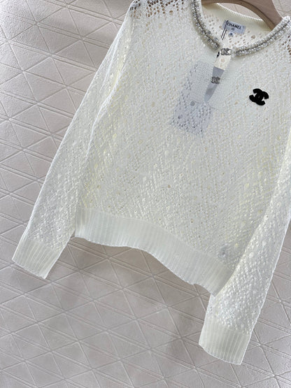 C 2025 new product Pearl hollow long sleeves