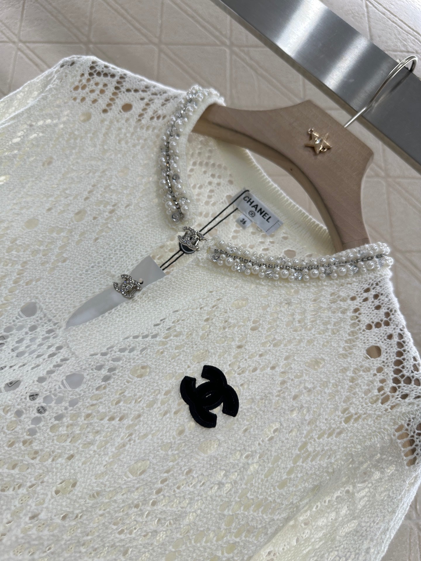 C 2025 new product Pearl hollow long sleeves