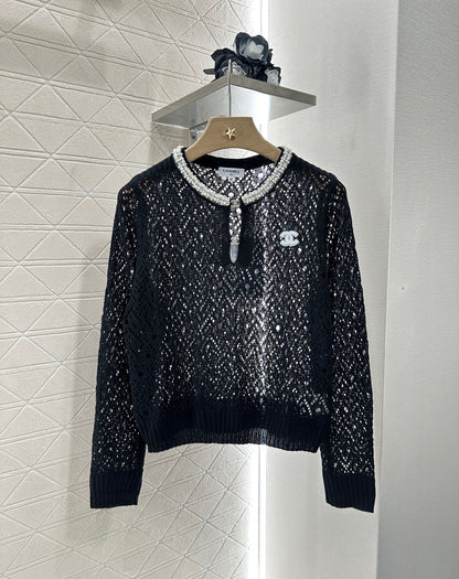 C 2025 new product Pearl hollow long sleeves
