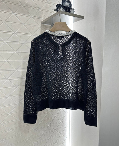 C 2025 new product Pearl hollow long sleeves