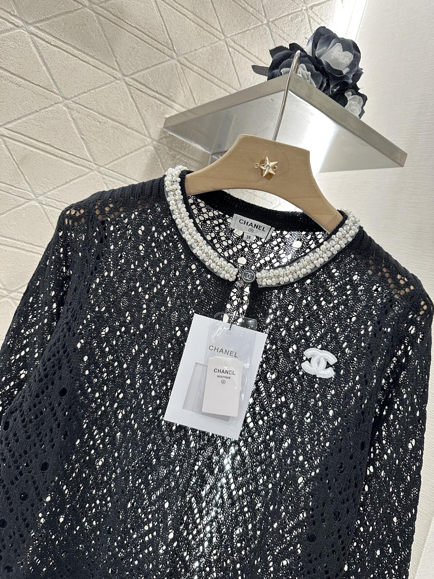 C 2025 new product Pearl hollow long sleeves