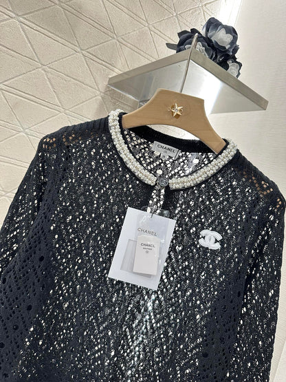 C 2025 new product Pearl hollow long sleeves