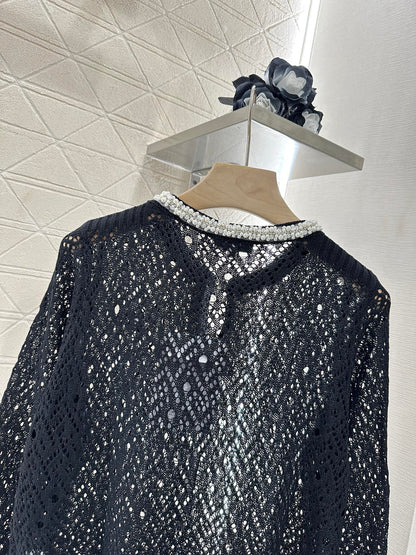 C 2025 new product Pearl hollow long sleeves