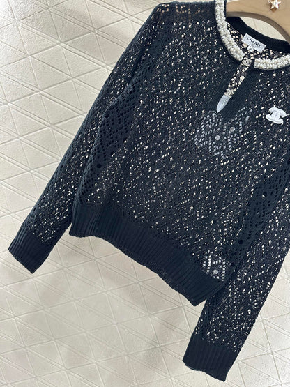 C 2025 new product Pearl hollow long sleeves