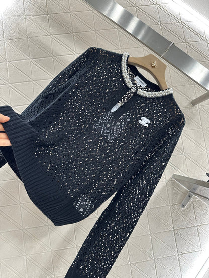C 2025 new product Pearl hollow long sleeves