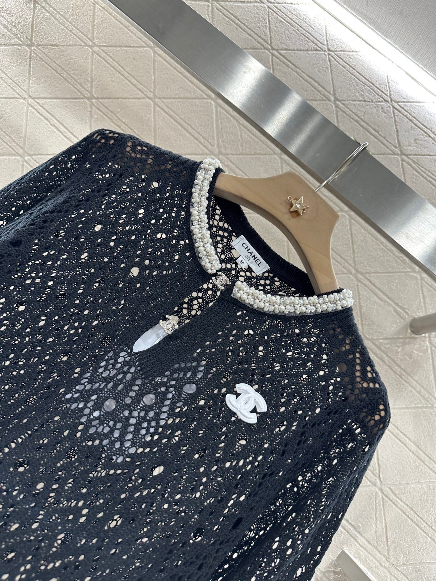 C 2025 new product Pearl hollow long sleeves