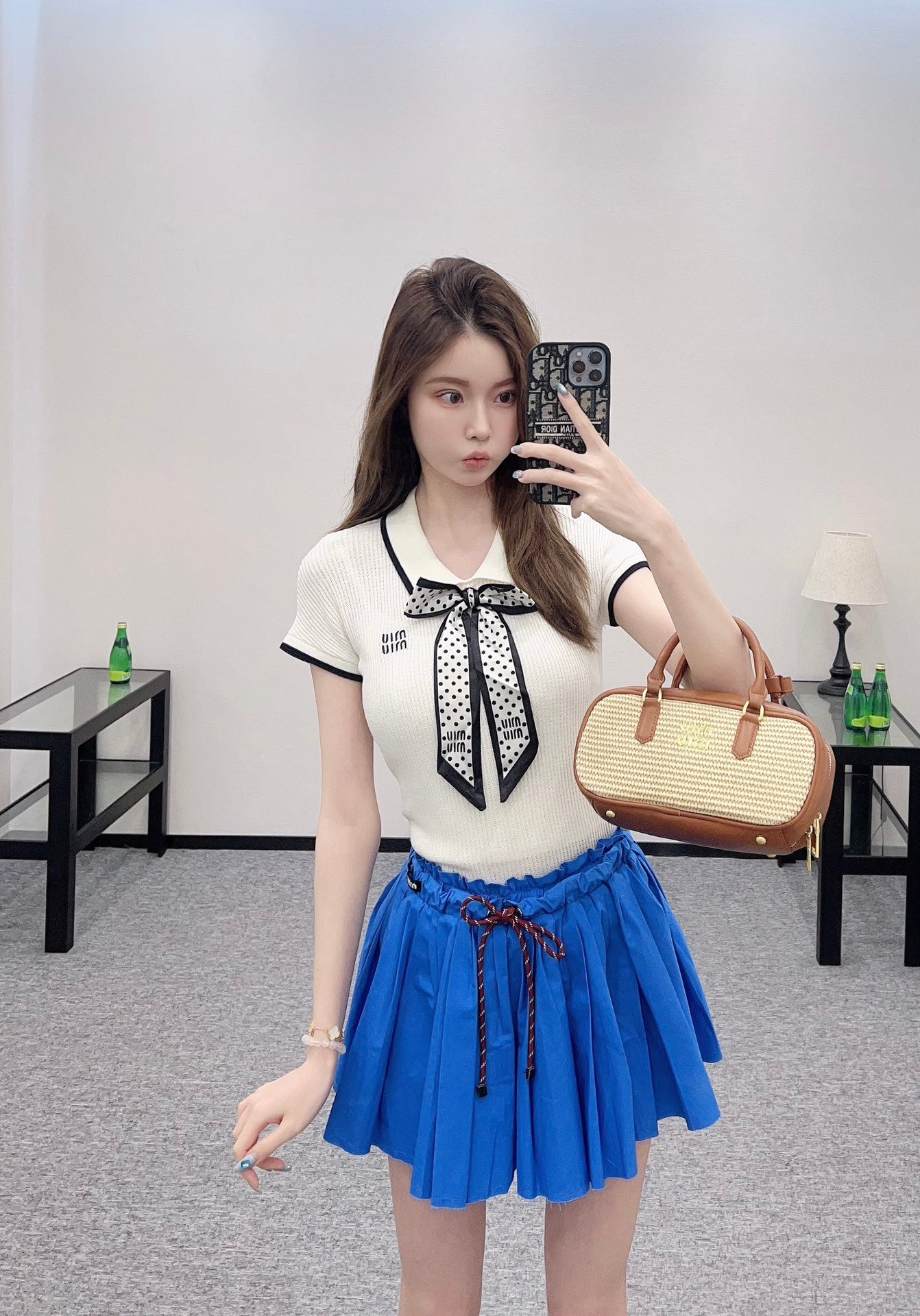 M 2025 new product Bow knitted short sleeves