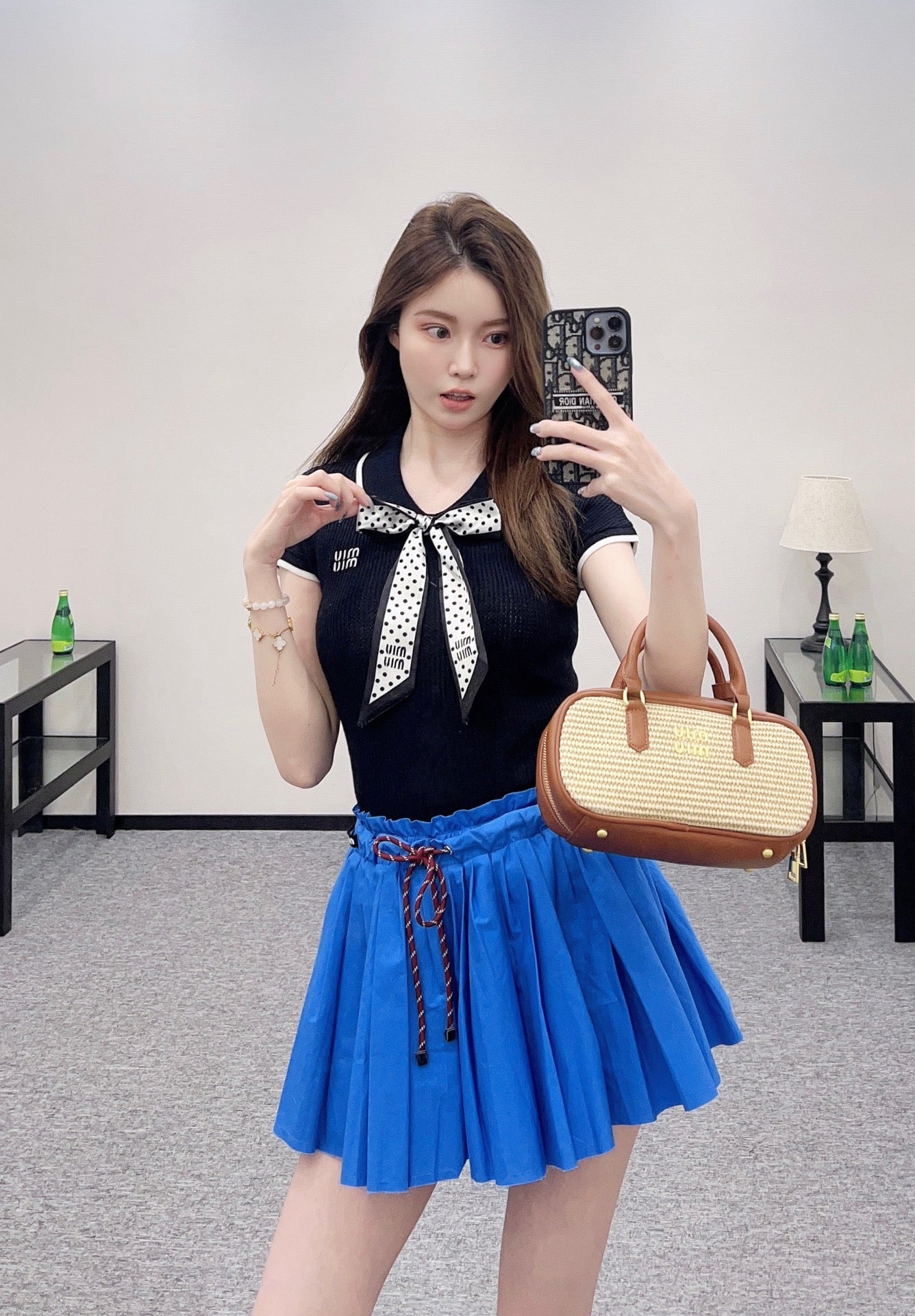 M 2025 new product Bow knitted short sleeves
