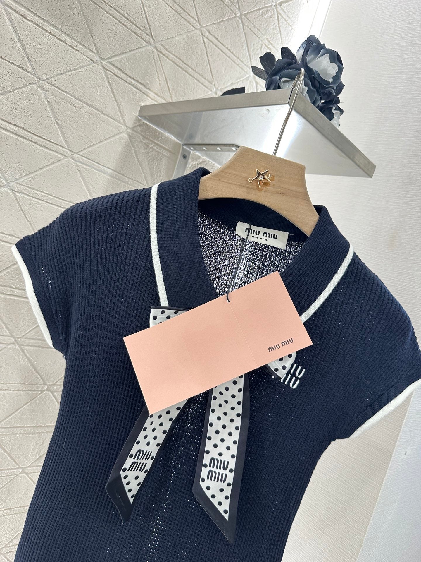 M 2025 new product Bow knitted short sleeves