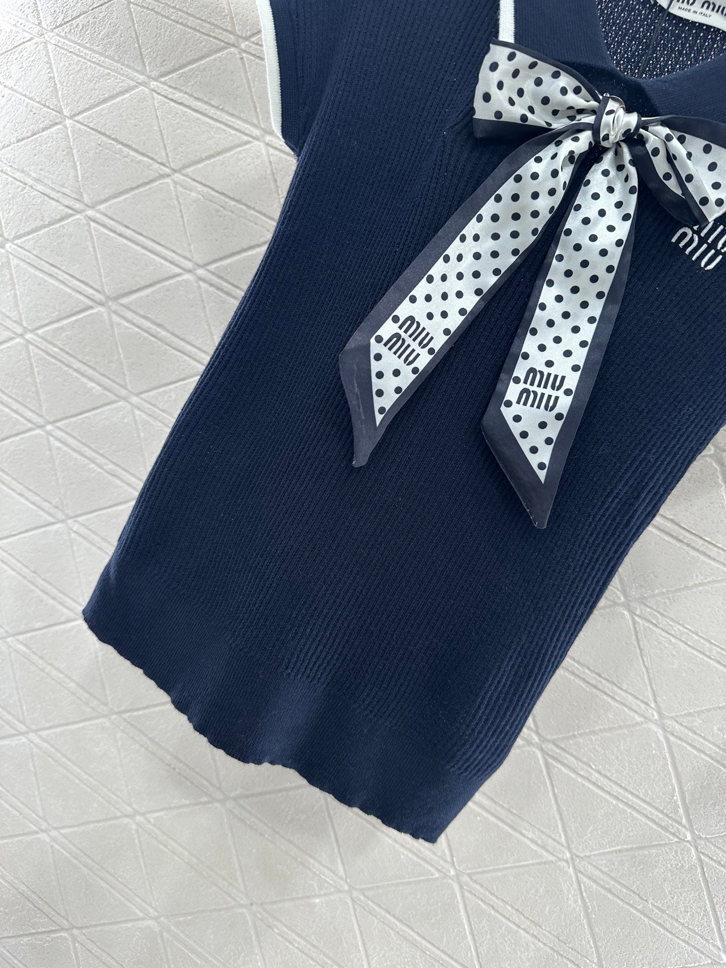 M 2025 new product Bow knitted short sleeves