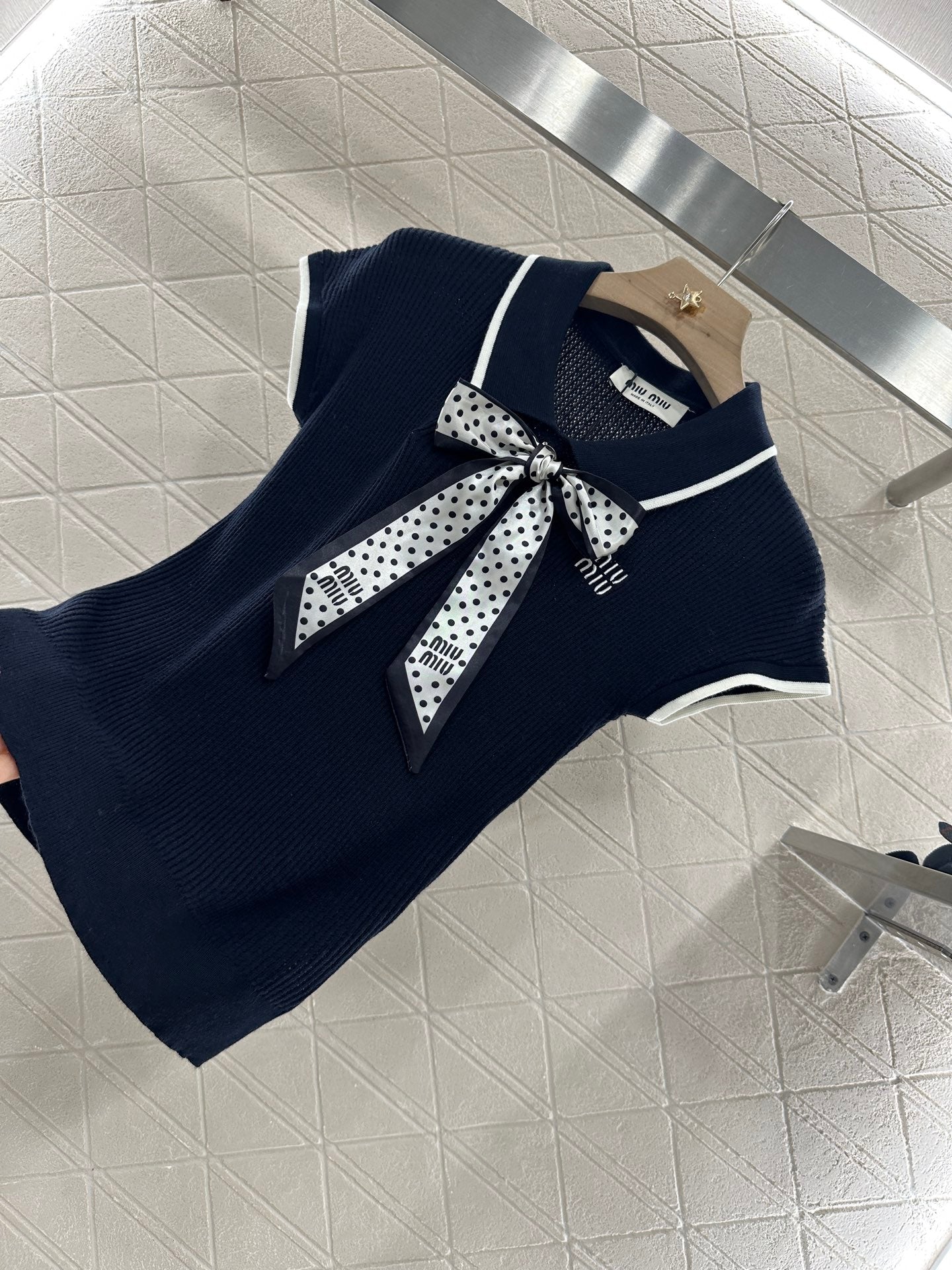 M 2025 new product Bow knitted short sleeves