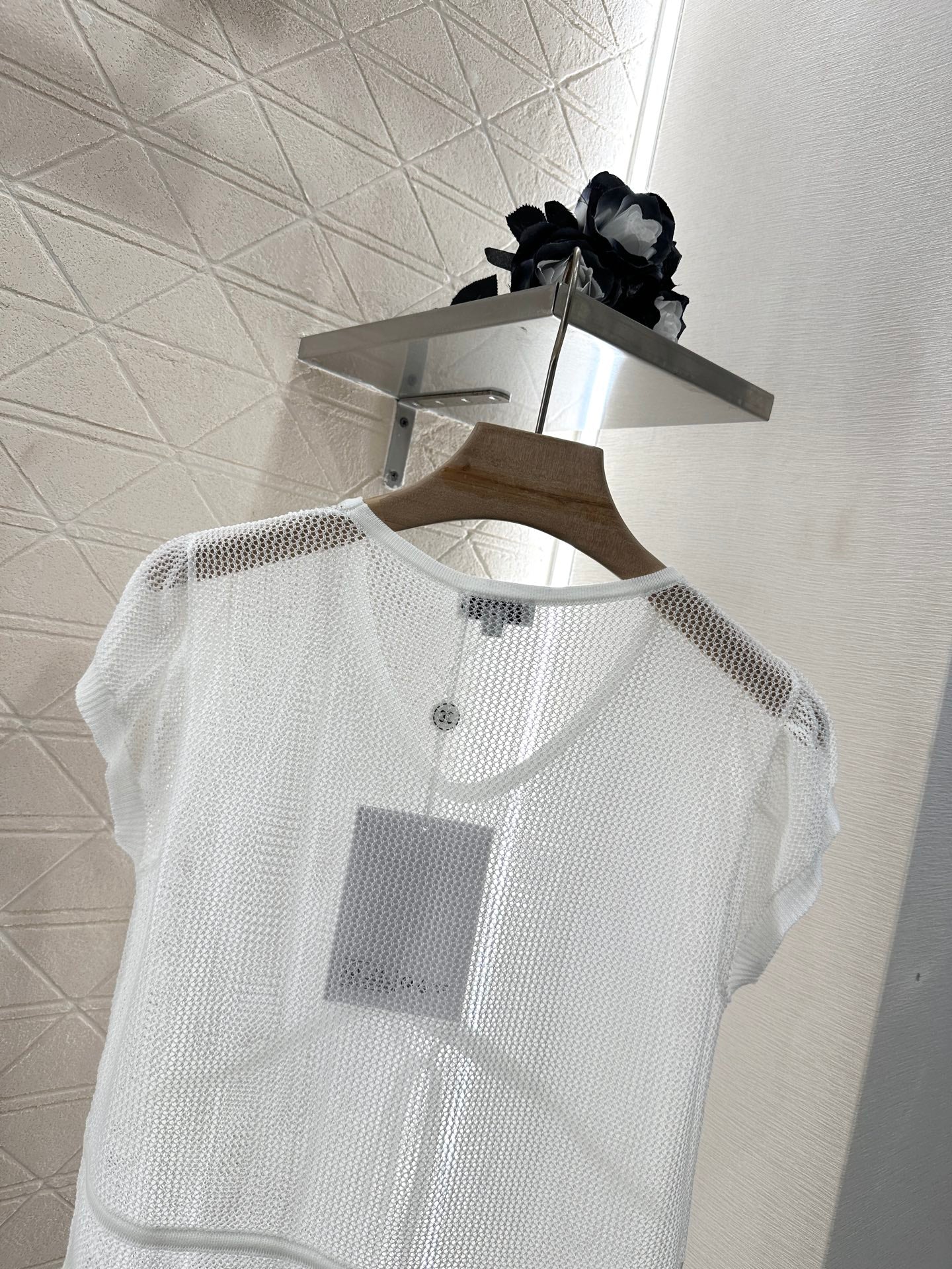 C 2025 new product Hollow knitted short sleeves